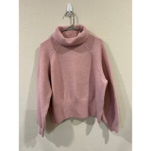 Elodie Womens Pink Turtleneck Knit Sweater Pullover XL